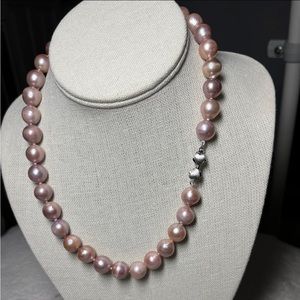 Huge Round 11.7- 12.28mm Edison Natural Purple Pink Pearl 17-18” Strand -New